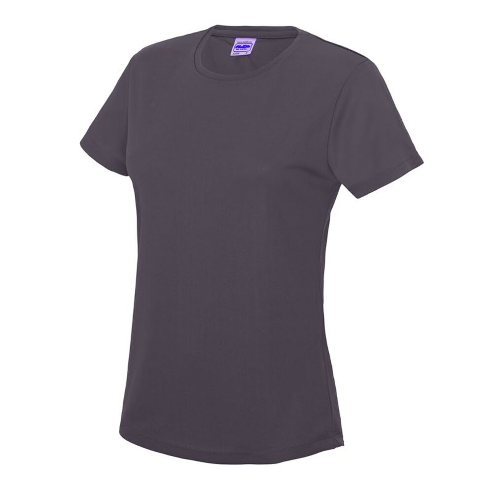 Just Cool Womens/Ladies Sports Plain T-Shirt / Charcoal